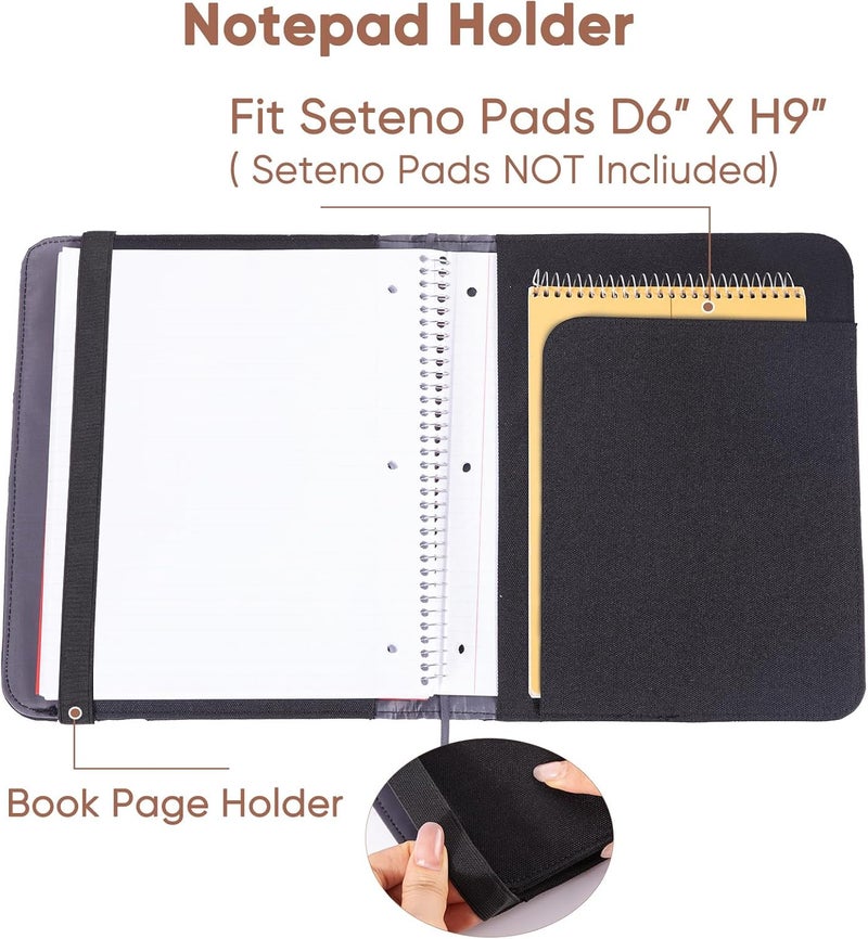 APOFFICE Journal Notebook Cover for Work, Journaling Notebooks Protector - Portfolio Organizer Compatible with Rocketbook Fusion, with Pen loop, Business Card Holder, File Pocket for accessories - Image 3